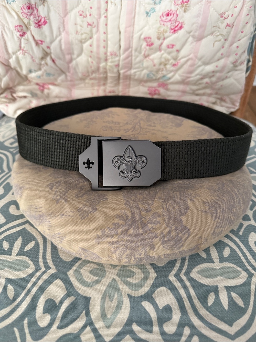 Boy Scouts BSA Web Belt with Fleur-de-Lis Buckle